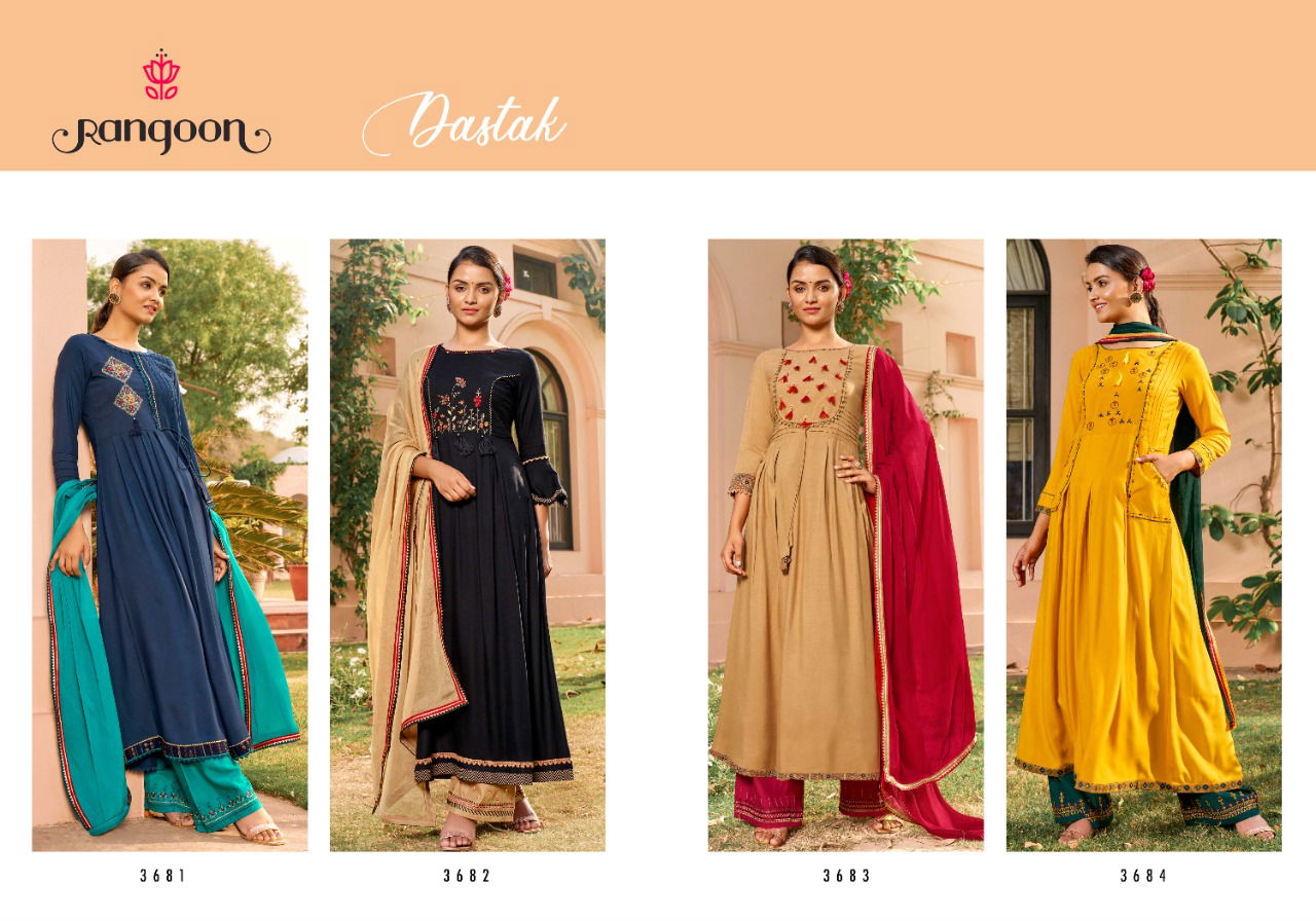 Rangoon Dastak Fancy fancy Designer Wedding Wear Long Anarkali Suit Collection